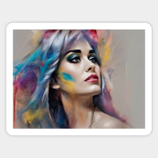 Colorful portrait of Katy Perry Sticker